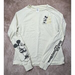 Mickey Mouse Light Yellow Long Sleeve T-Shirt By Disney Size XS